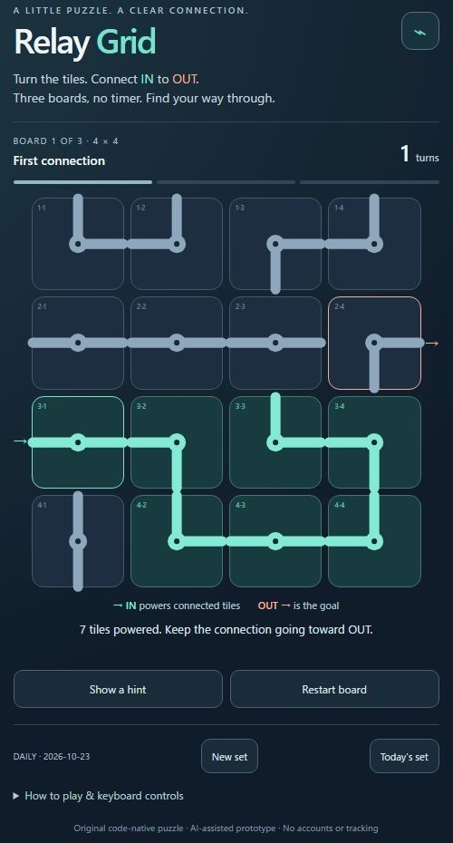 1 turn後、つながった7 tilesが緑色に点灯し、「Keep the connection going toward OUT」と表示